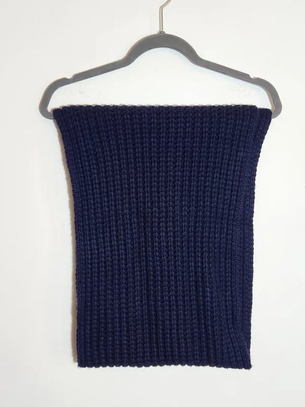 J. Crew Navy Chunky Knit Infinity Scarf One Size Cashmere Wool Blend - Image 2