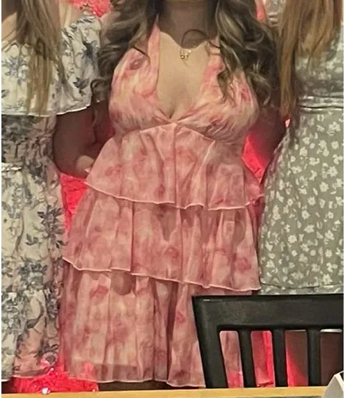 Hello Molly Pink Floral Mini Dress Small - Image 7
