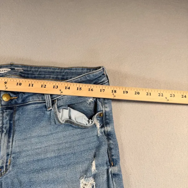 Old Navy Rockstar Super Skinny Mid-Rise Distressed Blue Jeans Womens 16 Ligh - Image 6