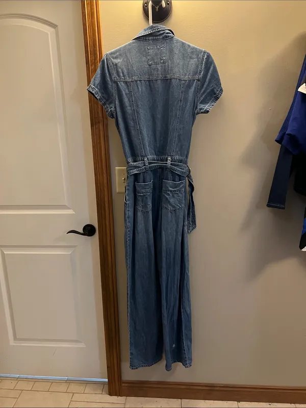 Habitual Denim Blue Short-Sleeve Utility One-Piece - Image 7