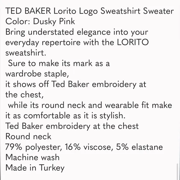 TED BAKER lorito logo sweatshirt‎ size 1 XS - Image 13