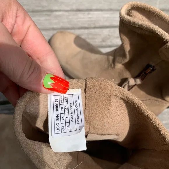 UGG Rioni Tan Suede Leather Soft Pull On Mid Boots‎ - Image 11