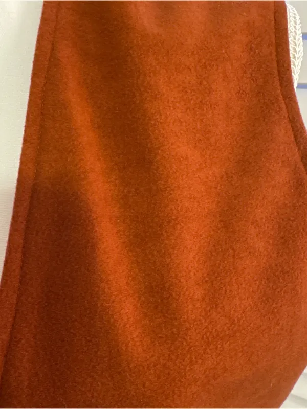 Vintage Hamdmade Rust Color Open Front Vest Brown - Image 2