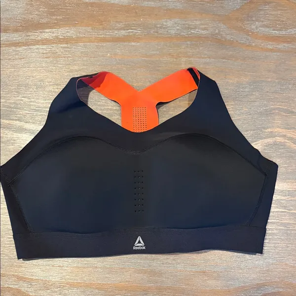 Reebok Puremove Black & Orange Sports Bra XL Athletic‎ Gym Workouts - Image 4