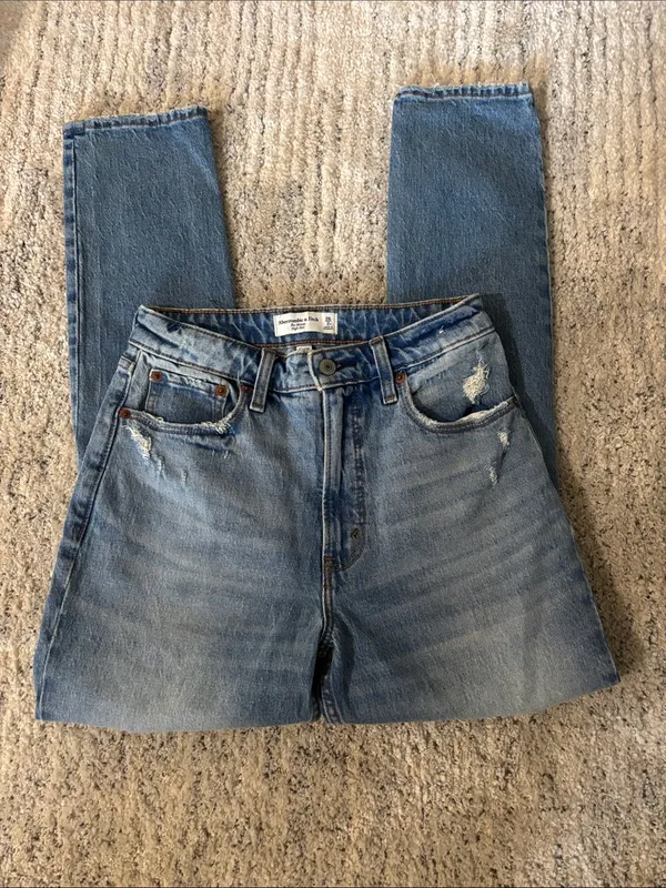 Abercrombie & Fitch Curve Love The‎ Skinny High Rise Distressed Jeans Size 26 - Image 2