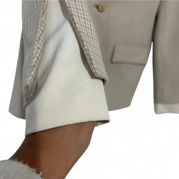 10 Crosby Derek Lam Checkered Tan Blazer Size S - Image 4