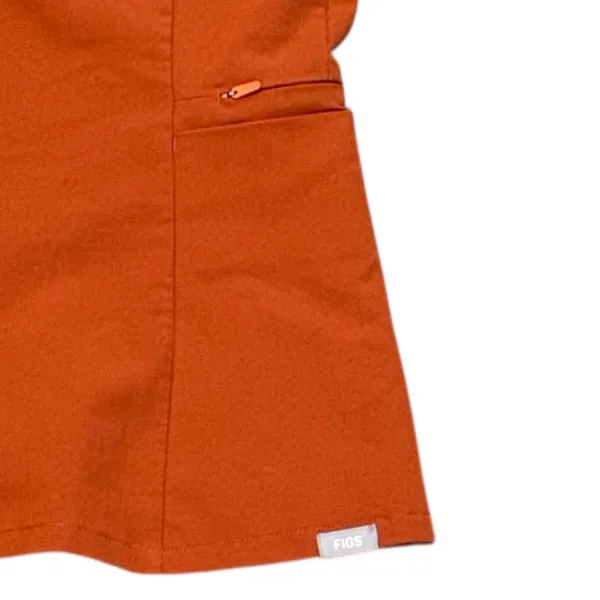 FIGS Auburn Orange Bristol‎ Slim Henley Scrub Top XXS Nurse Healthcare Uniform - Image 5