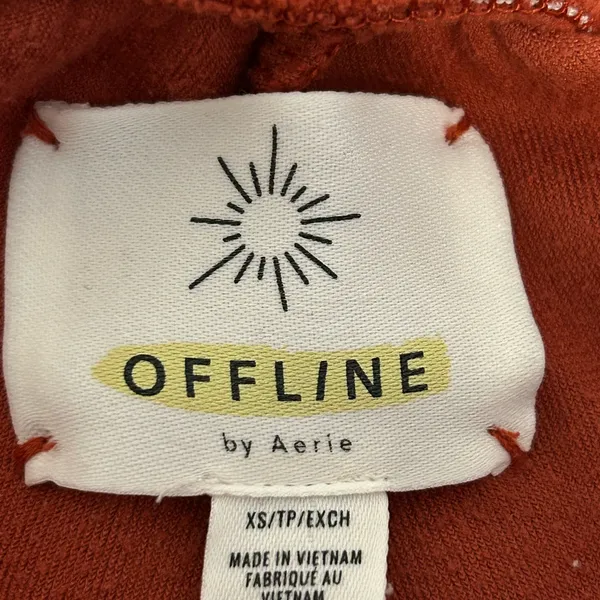 Aerie Velour Jogger Pants Rust Orange Brown Size XS - Image 4