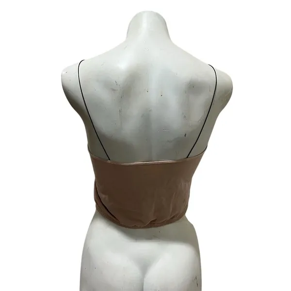 Free People Intimately Women's Beige Skinny Strap Crop Top Size M - Image 6