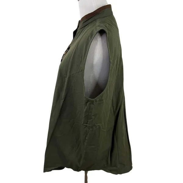 King Ranch Women's Green with Leather Trim Button Up Shirt NWT Size XL - Image 5