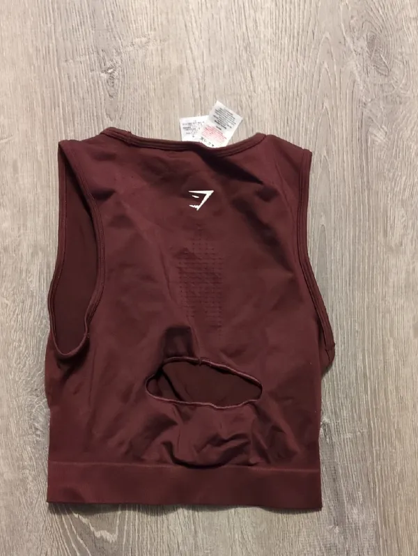 Gymshark Baked Maroon Sweat Seamless Midi Tank Size Small - Image 5