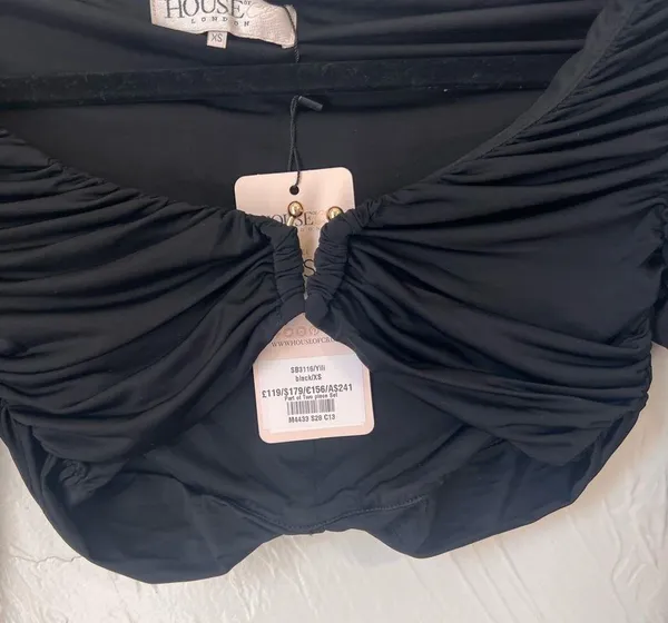NWT House of CB Yili long sleeve black crop top size XS - Image 2