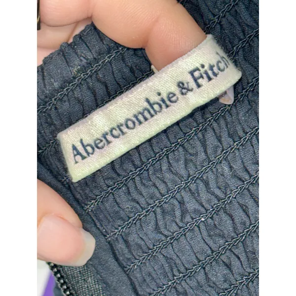 Abercrombie & Fitch Black Pleated Smocked Back Formal Midi Dress Womens Size XL - Image 7
