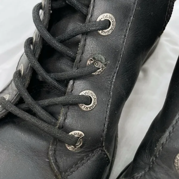Harley-Davidson Black Leather Biker Boots Lace Up Side Zipper 84051 Heavy Duty 9 - Image 15