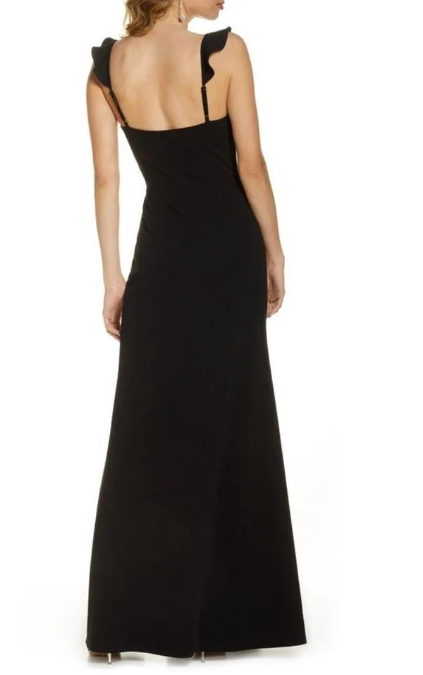 WAYF NWOT The Mina Ruffle Strap Gown In Black - Image 3