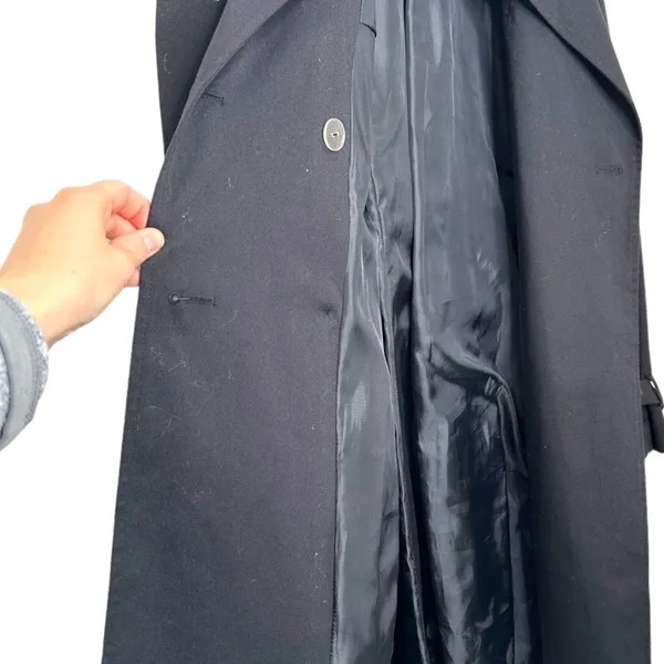 ASOS Black Double-Breasted Belted Trench Coat Size 4 (US) - Image 7