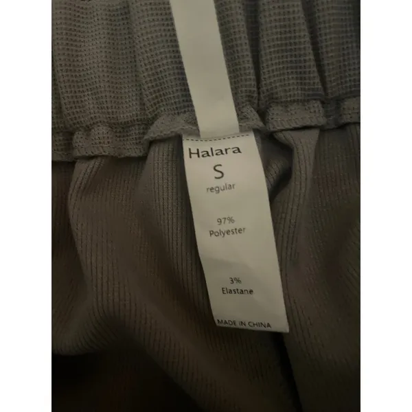 HALARA High Waist Pocket Wide Leg Micro Waffle Pants Satellite Gray Small S - Image 5