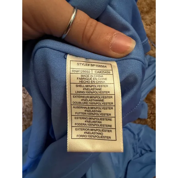 Steve Madden Laney Asymmetric Mesh Ruched Midi Dress Blue Y2K Cocktail Resort - Image 7