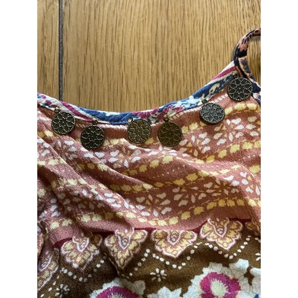 american eagle Size Small romper Spaghetti Straps Colorful‎ Boho Peasant Beach - Image 5