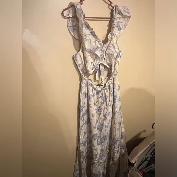 Anthropologie love Sam floral cut out dress small‎ - Image 5