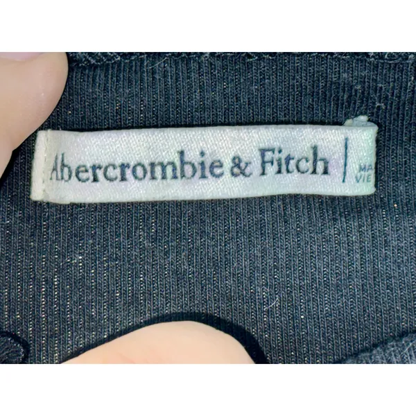 Abercrombie & Fitch Black Ribbed Knit Off Shoulder Long Sleeve Bodysuit Womens S - Image 3