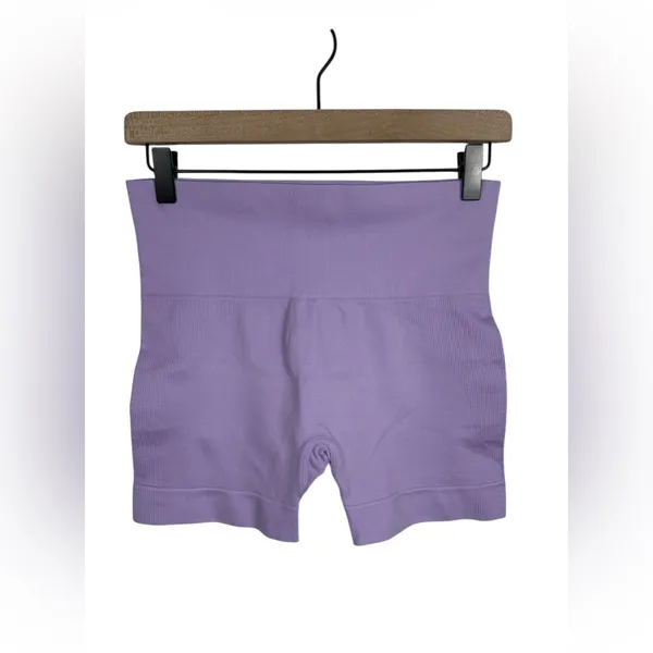 SET Active Sculptflex Bike‎ Shorts Medium Purple High Rise Seamless Workout - Image 2