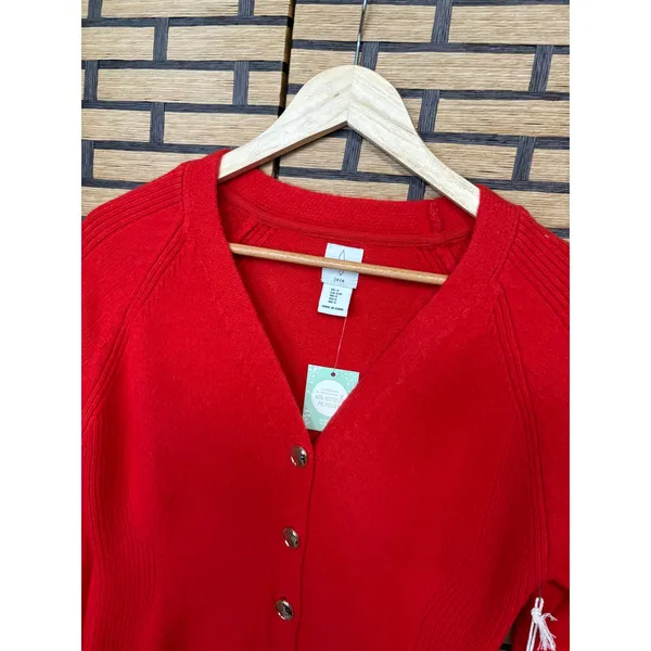 Joie Red‎ Button Down Cardigan Size Small - Image 3