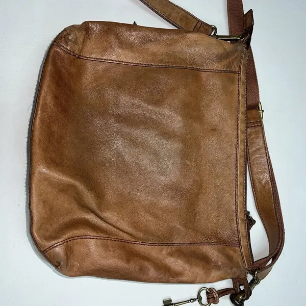 Vintage Fossil Leather Crossbody Bag Purse Brown 13.5 X 11" Womens Ladies - Image 8