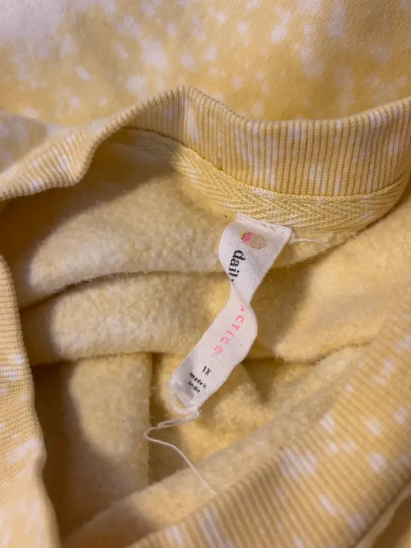 Daily Practice Oh So Good Speckled Crewneck Sweater Yellow White Womens Size 1X - Image 5