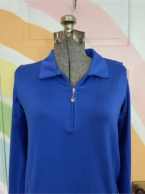 San Soleil SoCool Golf Tennis Long Sleeve Mesh Panel Shirt UPF 50 Sz S 💚🎀 - Image 3