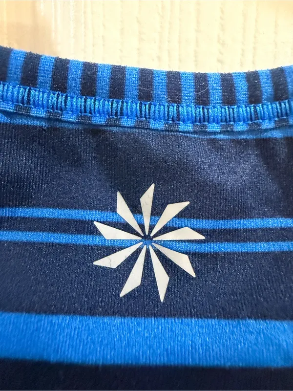 Athleta XL Blue Striped Racerback Tank Top - Image 4