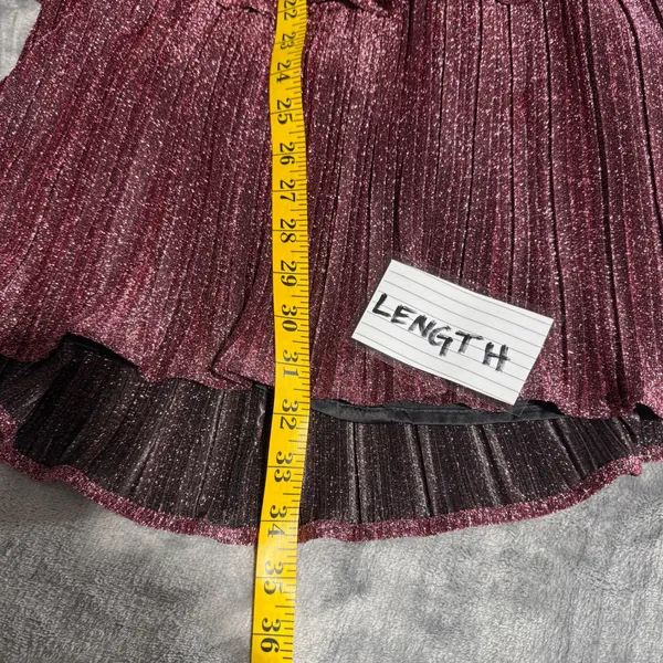 Lulus Sweetest Soiree Mini Dress XS Plum‎ Metallic Tiered Plisse Open Back Party - Image 10