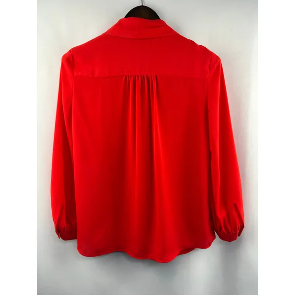 Women’s Banana Republic Small Bright Red Long Sleeve Blouse - Image 3