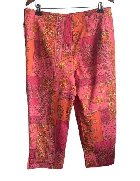 Susan Bristol Pants Women Plus 16 Pink Orange Straight Leg Side Zipper Retro - Image 2