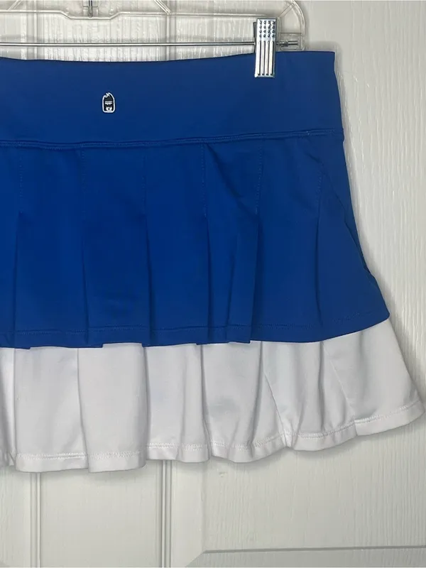 DUC Sz M Blue Athletic Skort Blue And White With Back Ruffle - Image 10