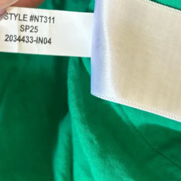 NWT Madewell Verdant Green The‎ Melody Bubble-Hem Smocked Midi Dress Poplin XXS - Image 9
