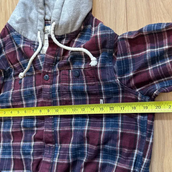 Vans Blue & Maroon Plaid Hooded Shacket • Small Pre-owned In great condition! - Image 5