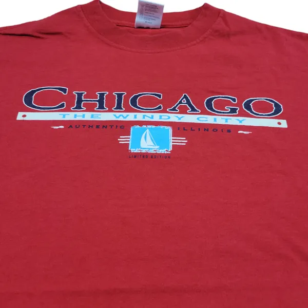 Perrin Pro Weight Vintage Shirt Size Medium Y2K Chicago The Windy City Illinois Graphic Tee Unisex T-shirt - Image 3