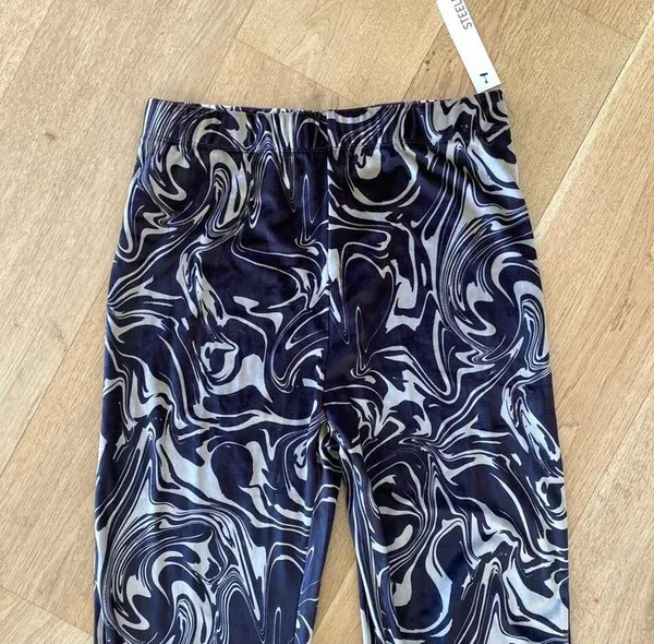 Steele Valerie Velvet Flare Pants in Swirl Pattern Brown - Image 3
