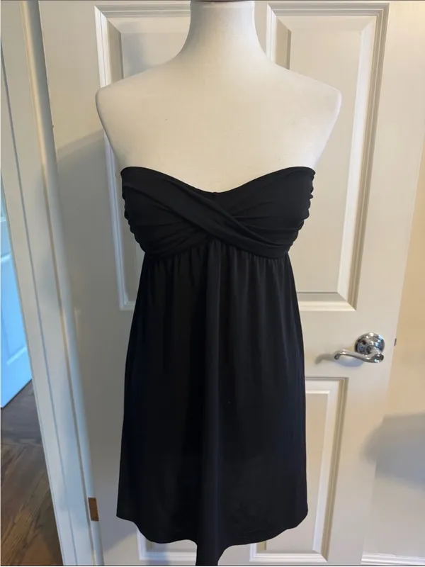 La Blanca Island Goddess Black Sweetheart Swim Dress One Piece Size Medium - Image 4