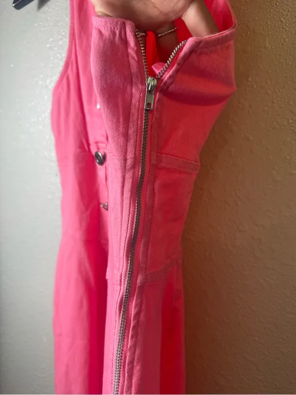 Saints & Secrets NWT Hot Pink Sleeveless Button Front Mini Dress‎ Size S AU 8 - Image 10