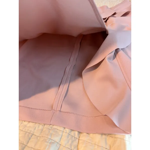 Vince Camuto Blush Pink Ruffle Side Crepe Pencil Skirt Large - Image 3
