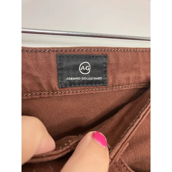 AG Adriano Goldschmied Legging Ankle Women 26R Rust Brown Raw Hem Skinny modern - Image 4