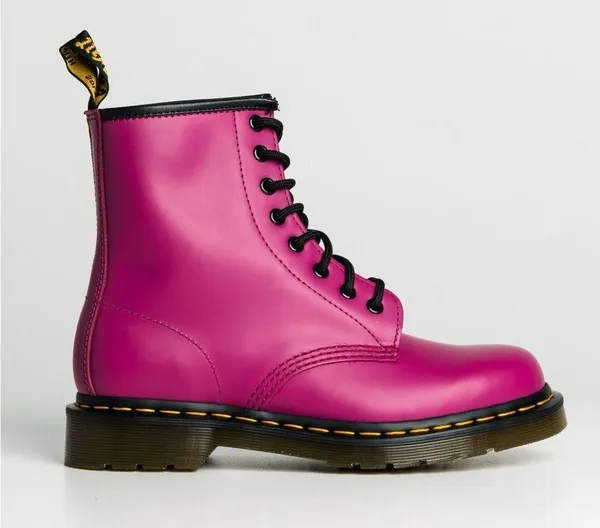 Dr. Marten’s 1460 Smooth Leather Lace Up Boots in Pink - Image 3