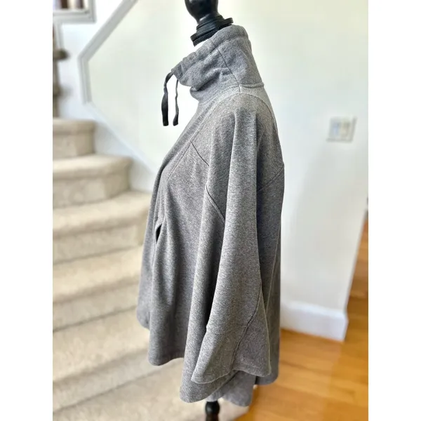 UGG Pichot Grey Fleece Lined Poncho Sweater - Image 4
