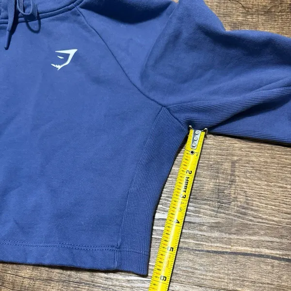 Gymshark Training Cropped Hoodie Royal Coastal Blue Small - Image 4