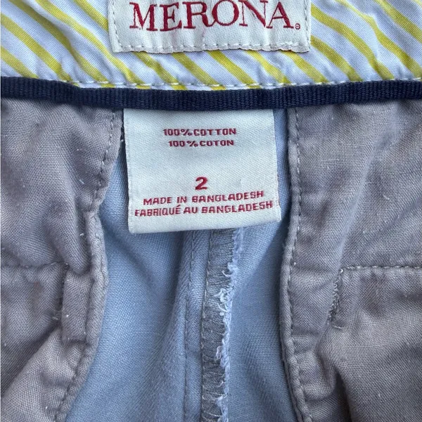 Merona Women's Size 2 Solid Gray Blue Shorts Chino 3" Inseam Short Summer - Image 5