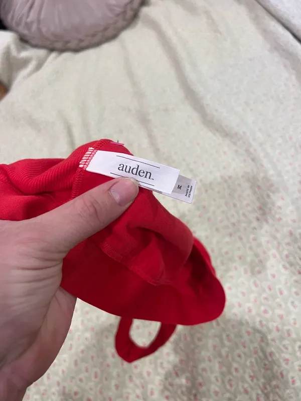 Auden Ribbed Scoop Sports Bralette - Red - Image 3