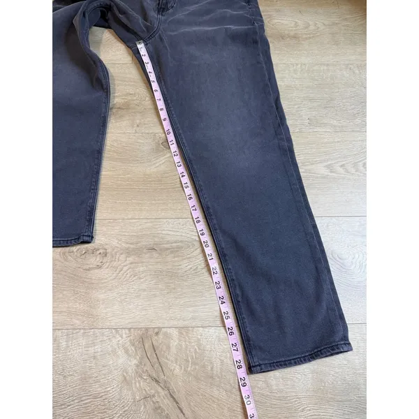 NWT Womens American Eagle curvy mom jean stretch black super high‎ rise 12 31W - Image 6