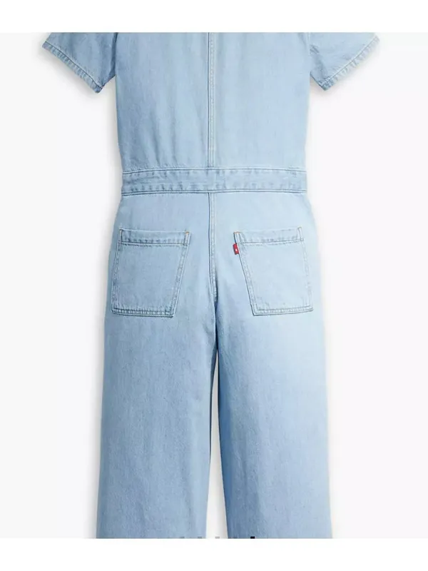 New Levi's L Short Sleeve Heritage Jumpsuit Large Regular Glad to Meet You Light - Image 5